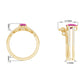 Pear Cut Real Pink tourmaline and Moissanite Wedding Ring Set