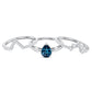 Pear Shape London Blue Topaz and Diamond Trio Ring Set