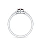 Natural 0.8 Carat Pear Shaped Garnet Diamond 3 Piece Bridal Ring Set