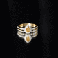 Real 0.6 Carat Citrine Teardrop Bridal Ring Set with Diamond