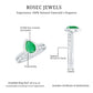 Natural Emerald Diamond Teardrop Engagement Ring and Wedding Band Set