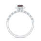 Natural 0.8 Carat Pear Shape Garnet Wedding Engagement Ring Set of 2