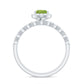 Natural 1 Carat Pear Shape Peridot Wedding Bridal Ring Set with Diamond