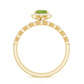 Natural 1 Carat Pear Shape Peridot Wedding Bridal Ring Set with Diamond