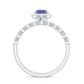 Natural 0.8 Carat Pear Shape Tanzanite Diamond Wedding Engagement Ring Set of 2