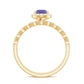 Natural 0.8 Carat Pear Shape Tanzanite Diamond Wedding Engagement Ring Set of 2