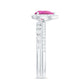 Teardrop Pink tourmaline Bridal Ring Set with Diamond
