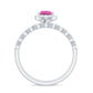 Teardrop Pink tourmaline Bridal Ring Set with Diamond