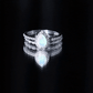 Natural Ethiopian Opal Diamond Pear Shaped Engagement Ring and Wedding Band Set