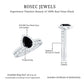 Pear Shaped Black Onyx and Diamond Halo Bridal Ring Set With Certificate