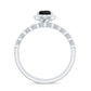 Natural 0.6 Carat Pear Shape Black Spinel Diamond Wedding Engagement Ring Set of 2
