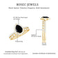 Natural 0.6 Carat Pear Shape Black Spinel Diamond Wedding Engagement Ring Set of 2