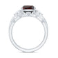 Natural 3.2 Carat Cushion Cut Garnet Diamond Wedding Bridal Ring Set