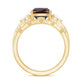 Natural 3.2 Carat Cushion Cut Garnet Diamond Wedding Bridal Ring Set