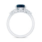 Vintage London Blue Topaz and Diamond Engagement Ring Set