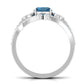 Cushion Cut London Blue Topaz Designer Wedding Ring Set with Diamond Band