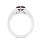 1.4 Carat Princess Cut Garnet Solitaire Bridal Ring Set with Diamonds