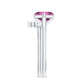 Princess Cut Pink Tourmaline Solitaire Ring Set with Diamond