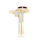 Princess Cut Garnet Designer Wedding Ring Set with Moissanite