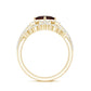 Princess Cut Garnet Designer Wedding Ring Set with Moissanite