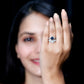 Conjunto de anillos de boda de ónix negro y moissanita de 0,5 quilates