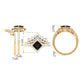 Conjunto de anillos de boda de ónix negro y moissanita de 0,5 quilates