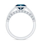 Genuine London Blue Topaz Designer Engagement Ring with Diamond Wedding Band