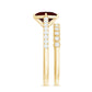 Princess Cut Garnet and Diamond Wedding Ring Set for Women