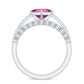 1 Carat Princess Cut Pink Tourmaline Ring with Diamond Wedding Band