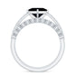 0.5 Carat Princess Cut Black Onyx Wedding Ring Set with Diamond Band