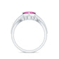 Set de anillo de boda para mujer de turmalina rosa talla princesa de 1 quilate y diamantes