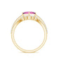 Set de anillo de boda para mujer de turmalina rosa talla princesa de 1 quilate y diamantes