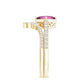 Set de anillo de boda para mujer de turmalina rosa talla princesa de 1 quilate y diamantes
