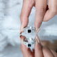 Juego de anillos de boda de ónix negro y moissanita corte princesa