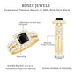 Juego de anillos de boda de ónix negro y moissanita corte princesa