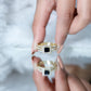 Juego de anillos de boda de ónix negro y moissanita corte princesa