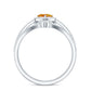 Certified Real Citrine Heart Shape Engagement Ring with Diamond Enhancer