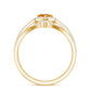 Certified Real Citrine Heart Shape Engagement Ring with Diamond Enhancer