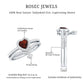Natural Garnet Diamond Heart Engagement Ring Wedding Band Set