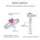 Genuine Pink Tourmaline Ring Set with Moissanite