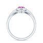 Genuine Pink Tourmaline Ring Set with Moissanite