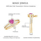 Genuine Pink Tourmaline Ring Set with Moissanite