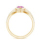 Genuine Pink Tourmaline Ring Set with Moissanite