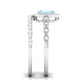Certified 0.6 Carat Emerald Cut Aquamarine and Diamond Designer Ring Set
