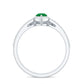 0.3 Carat Natural Emerald Diamond Pear Shaped Engagement Wedding Ring Set of 2