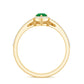 0.3 Carat Natural Emerald Diamond Pear Shaped Engagement Wedding Ring Set of 2