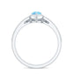 Genuine Aquamarine Teardrop Bridal Ring Set with Diamond Halo