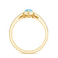 Genuine Aquamarine Teardrop Bridal Ring Set with Diamond Halo