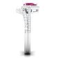 Pink tourmaline Designer Teardrop Ring Set with Moissanite Halo