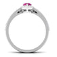 Pink tourmaline Designer Teardrop Ring Set with Moissanite Halo